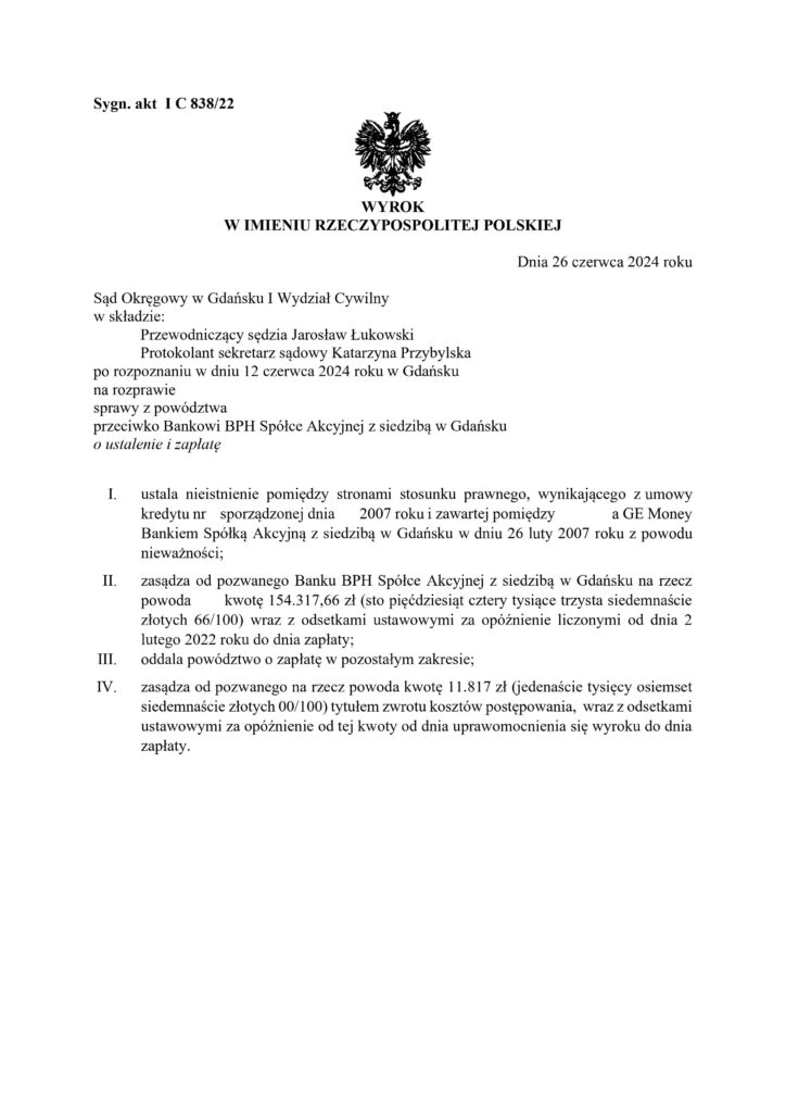 wyrok z bankiem BPH