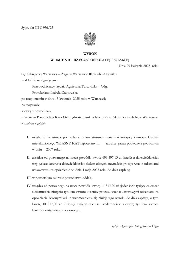 Wyrok z Bankiem PKOB BP z dnia 29.04.2025