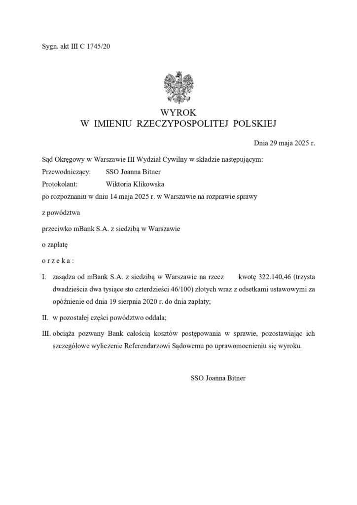 wyrok z mBank S.A.