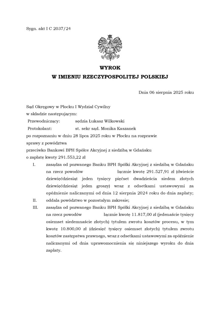 wyrok z BPH S.A.