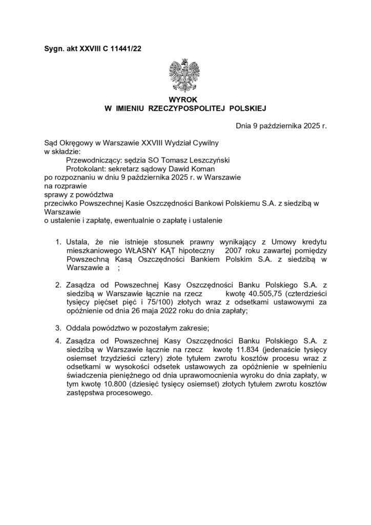 wyrok z bankiem PKO BP