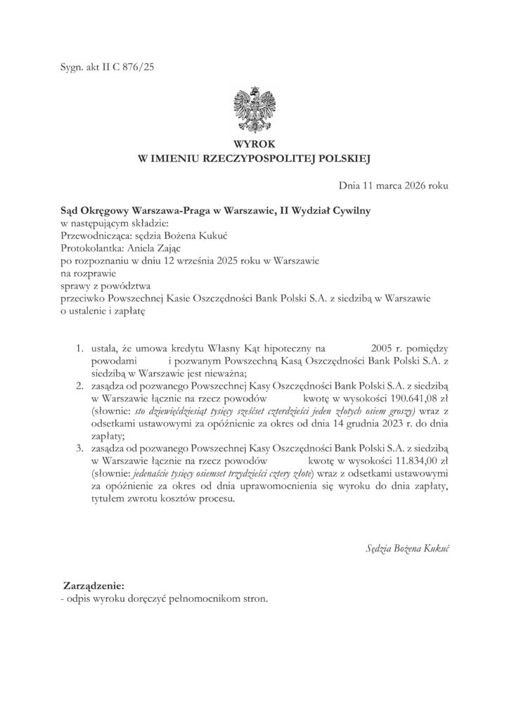 WYROK Z BANKIEM PKO BP 
